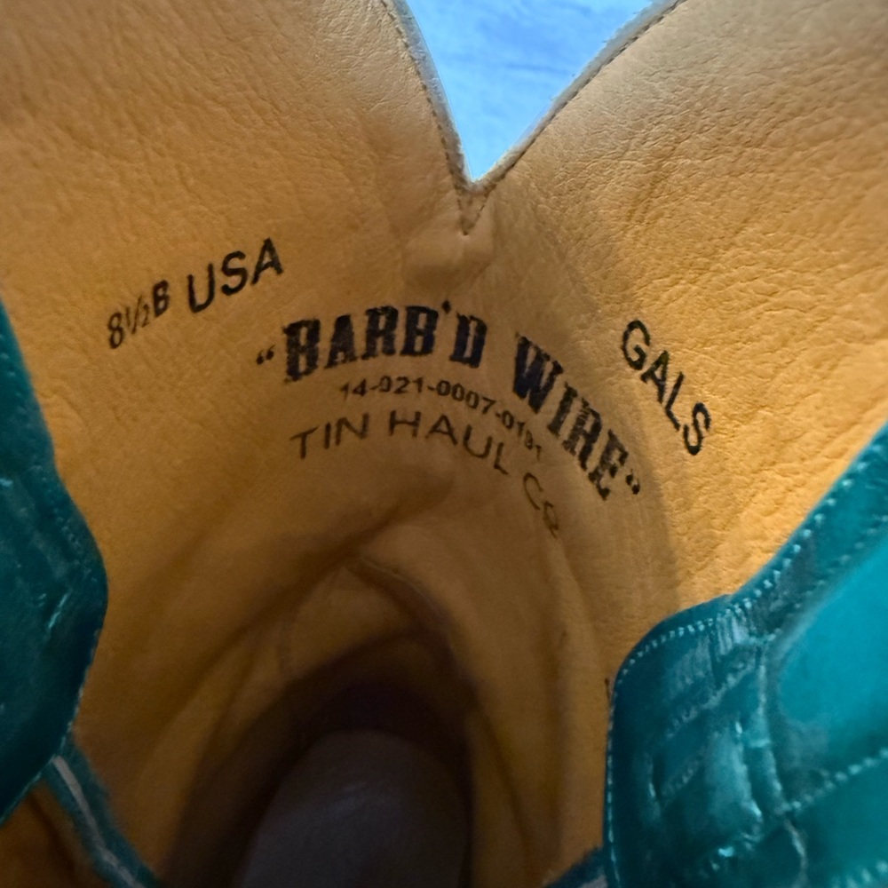 Tin Haul Brown and Teal Cowboy Boots - Picture 6 of 6